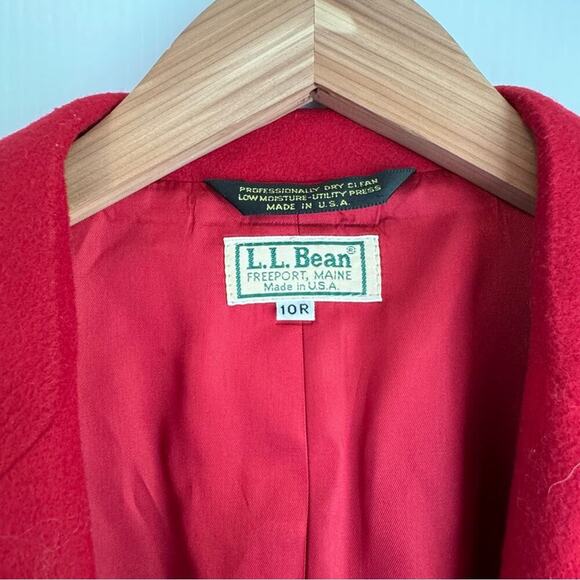 Vintage LL Bean wool and cashmere red blazer jacket Freeport Maine size 10R - Picture 2 of 6